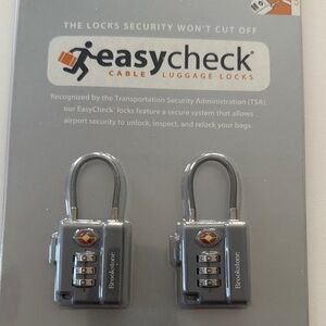 EasyCheck TSA Combination Cable Luggage Locks - Silver (Set of 2) $10